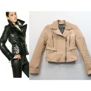 Belstaff Black and Tan Leather Jackets
